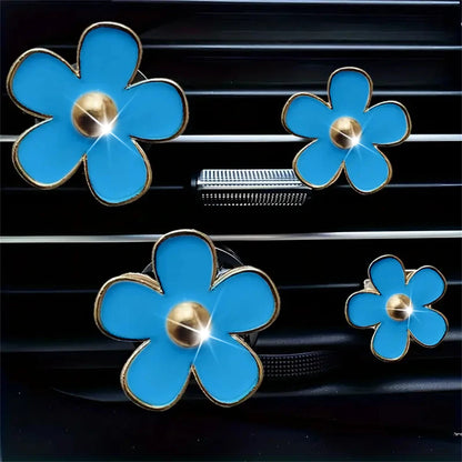 4-8pcs/set Small Car Air Outlet Perfume Decoration Clip Flower Daisy Design Car Interior Aromatherapy Fresheners Diffuser Access