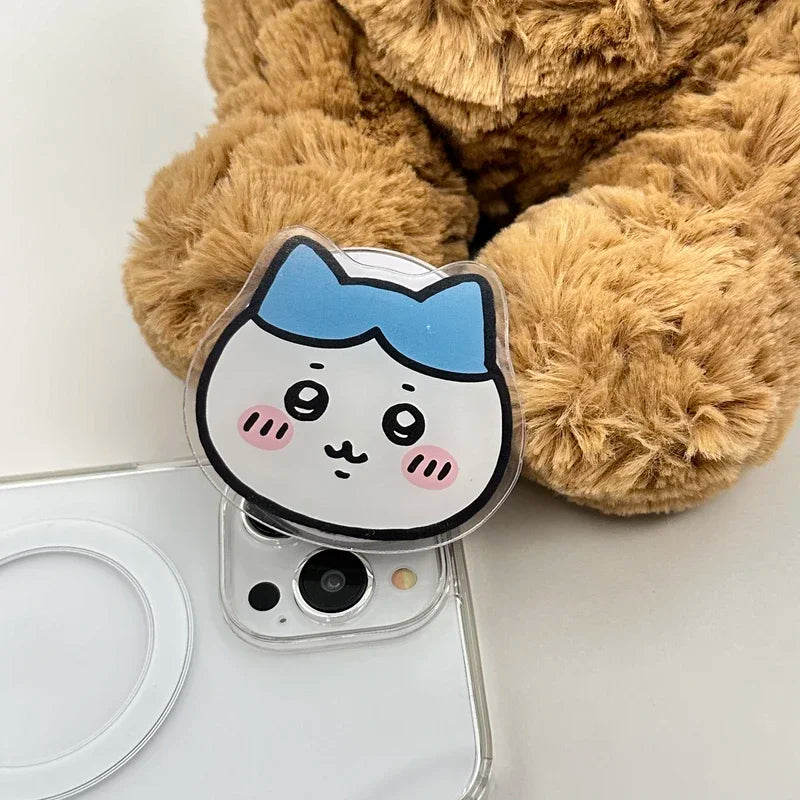Cute Japan Anime Chiikawa usagi Hachiware For Magsafe Magnetic Phone Grip Tok Stand For iPhone Foldable Wireless Charging Holder