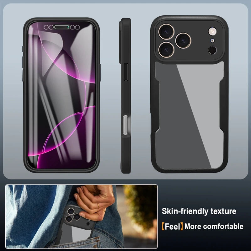 Claer 360 Full Body Protection Case For iphone 17 Pro Max iphone17 Air 5G Front Screen Shockproof Bumper Cover