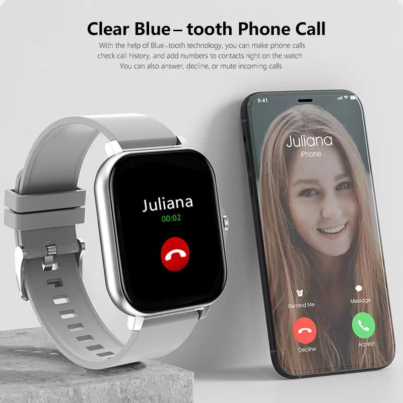 KESHUYOU 2025 New Smart Watch Bluetooth Call Message Alert Music Player Heart Rate Monitor Pedometer Smart Watch for Android IOS