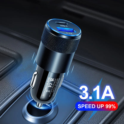 66W USB Car Charger Quick Charge 3.0 Type C Fast Charging Phone Adapter Car Adapter Socket Cigarettes Lighters