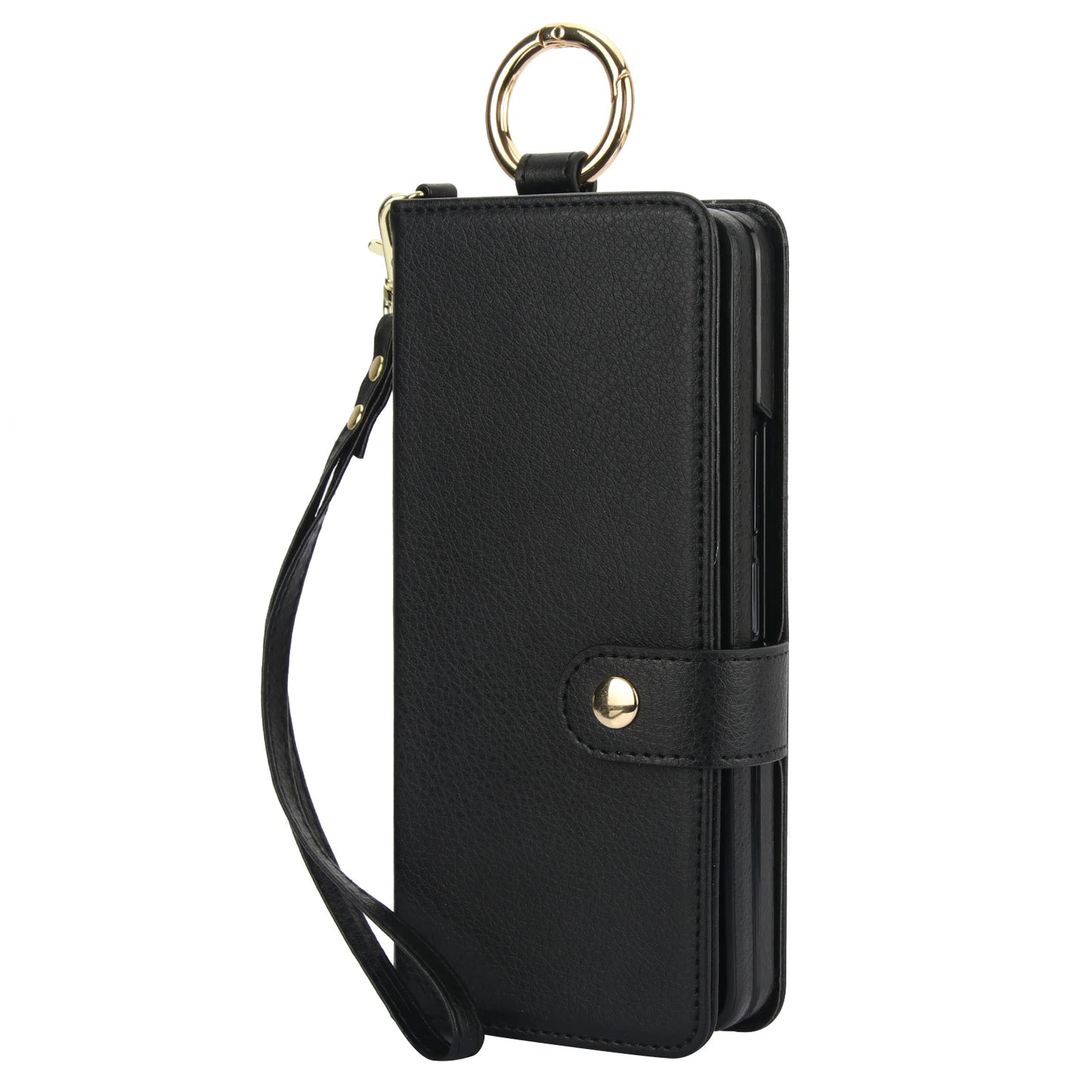 For Samsung Galaxy Z Fold 7 6 5 4 3 5G Crossbody Lanyard Leather Wallet Card Case Wrist Rope Flip Stand Cover With Pen slot