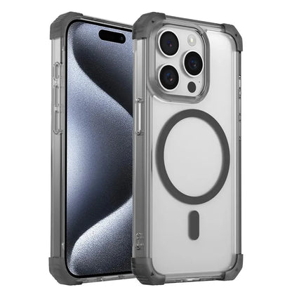 New Armor Shockproof Magnetic Wireless Charging Transparent Case For iPhone 17 16 14 13 12 15 Pro Max Plus 17Air Magsafe Cover