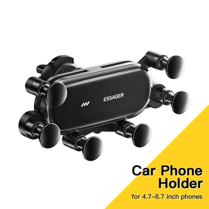 Essager Gravity Car Phone Holder Air Vent Clip Mount Mobile Cell Phone Stand In Car GPS Support For iPhone 14 13 12 Pro Xiaomi