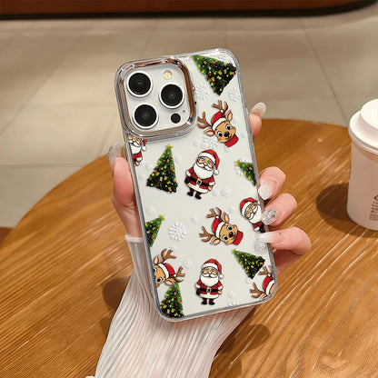 Santa Claus Elk Snowman Christmas Phone Case For Google Pixel 10 9 8 8A 9A XL Pro 4G 5G Transparent Soft Silicone TPU Back Cover