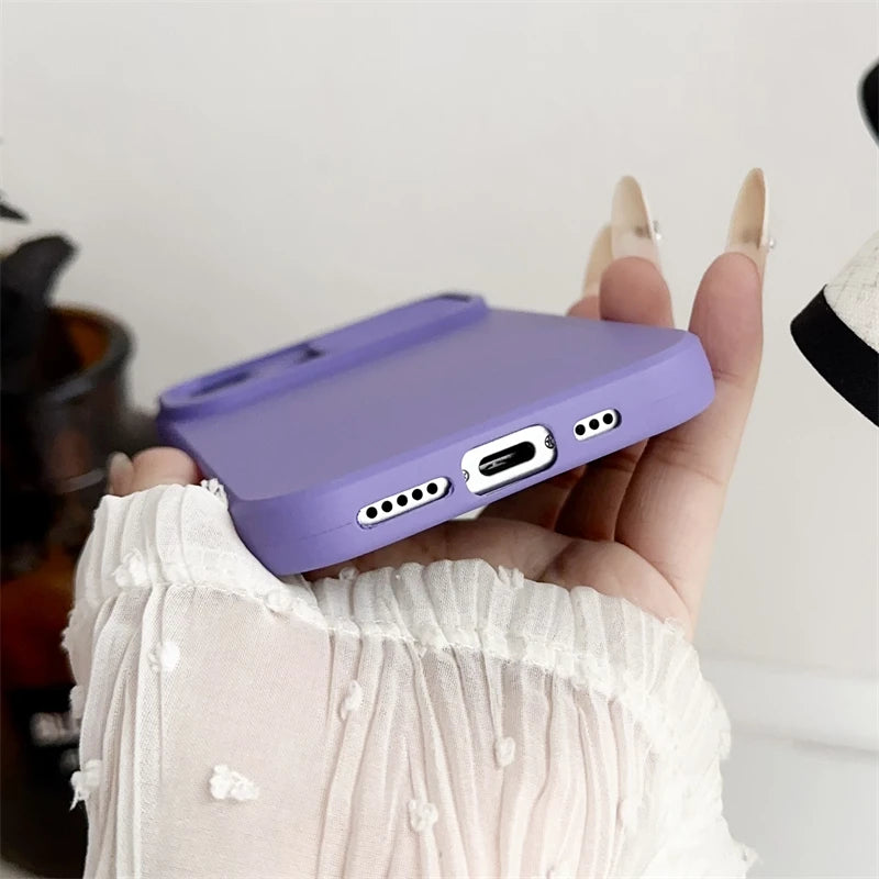 Slide Camera Lens Protection Soft Silicone Case For iPhone 16 15 14 Plus 13 12 11 Pro X XS XR Max 8 7 SE Shockproof Bumper Cover