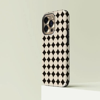 Diamond Patterned Black Cream  Case For IPHONE 16ProMax 15 14 13 12 11 PRO Plus Acrylic TPU Two in one Magnetic Phone Cases