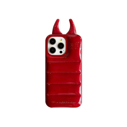 Fashion Cow Horns Glossy Phone Case For iPhone 15 14 13 12 Pro Max Luxury PU Leather Back Cover