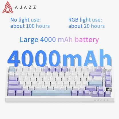 AJAZZ AK820/AK820Pro Mechanical Keyboard TFT Screen Multifunctional Knob Gaming Keyboard Wired/2.4GHz/BT Connect PC Keyboard