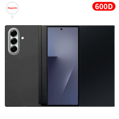 For samsung galaxy z trifold aramid case 600d kevlar carbon aramid fiber fabric thin hard cover magnetic balck Slim light premiu