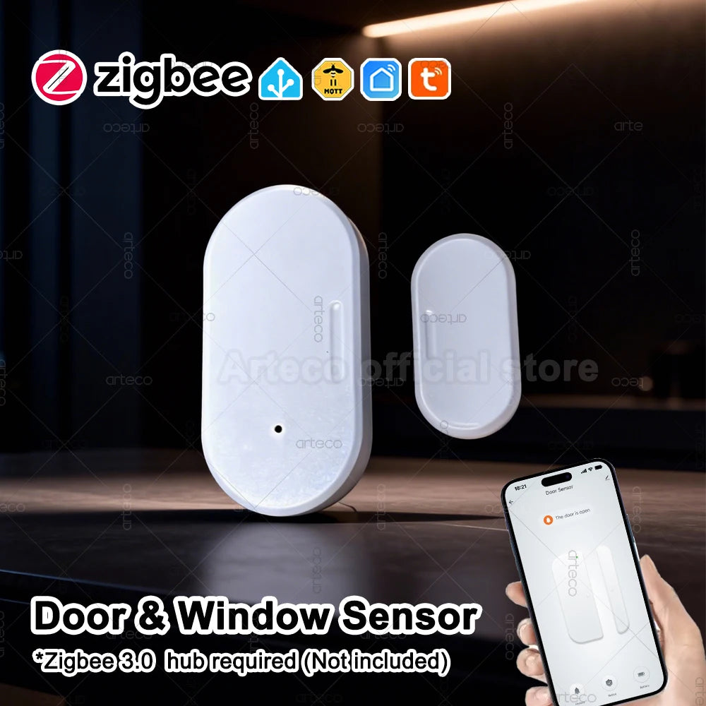 ZigBee Door Window Sensor Smart Home Security Protection Magnetic Contact Door Open Closed Detector Need Gateway Support Z2MQTT