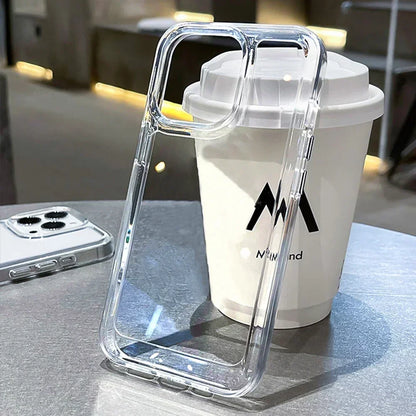 Luxury Silicone Transparent Shockproof Armo Case For iPhone 15 16 14 13 12 11 Pro Max Plus X XR 16E Phone Clear Protection Cover