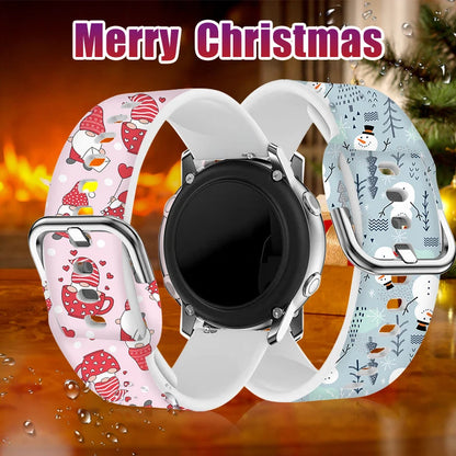 20mm Christmas 6 Strap for Samsung Galaxy Watch 7/6/5 40mm 44mm Band Replaceable Bracelet for Xiaomi Huawei Amazfit Watchband