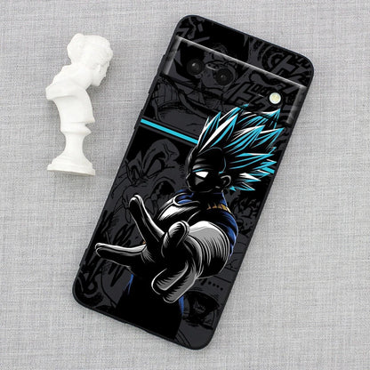 Luxury D-Dragon Ball Art Goku For Google Pixel 9 8 7A 7 6A 6 5A 5 4 4A XL 5G Black Silicon Shockproof Shell TPU Phone Case