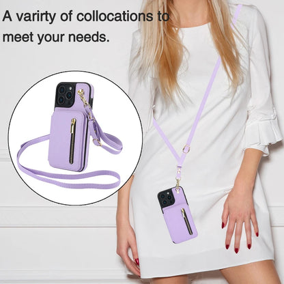 Card Slots Zipper Leather Wallet Case Flip Phone Case for IPhone 11 12 13 14 15 16 17 Pro Max Plus Promax 16e Ring Lanyard Purse