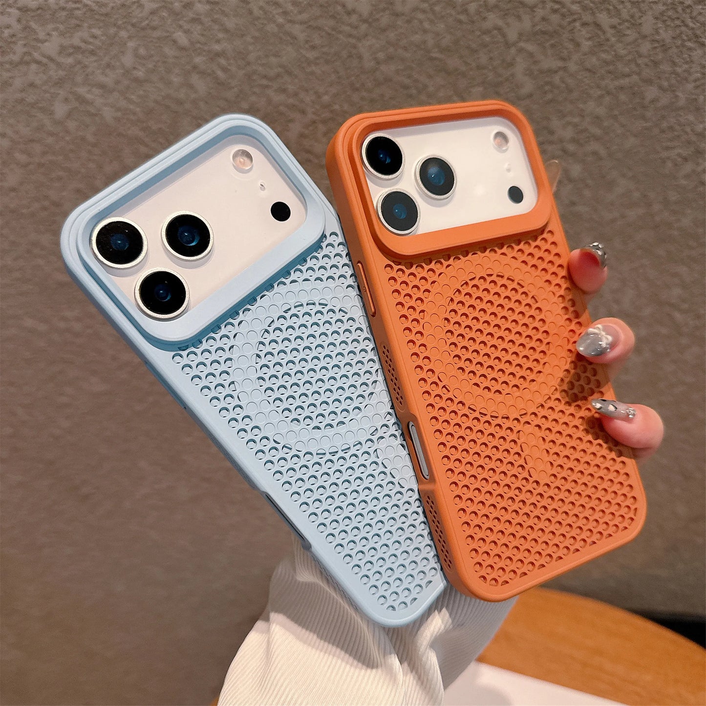 Heat Dissipation Mesh For Magsafe Wireless Charging Case For iPhone 17 16 15 14 Plus 13 12 Pro Max 17 Air Breathable Hard Cover
