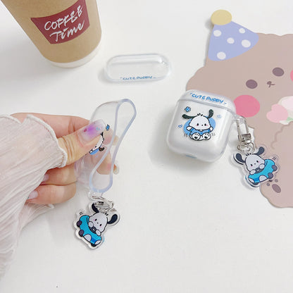 For Airpods 1 2 3 4 Pro Pro 2 Case Car Pochacco Transparent TPU Earphone Case Accessories Cover