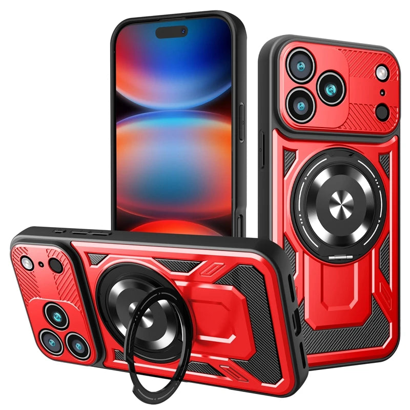 Magsafe Wireless Charging Stand Holder Cover For iphone 17 Pro Max iphone17 Air 5G Magnetic Ring Armor Phone Case