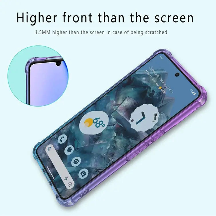 Gradient Airbag TPU Case for Google Pixel 10 9 Pro XL 9A 8A 8 Pro 7A 7 6A 5G Protective Shockproof Cover Fundas Coque Capa