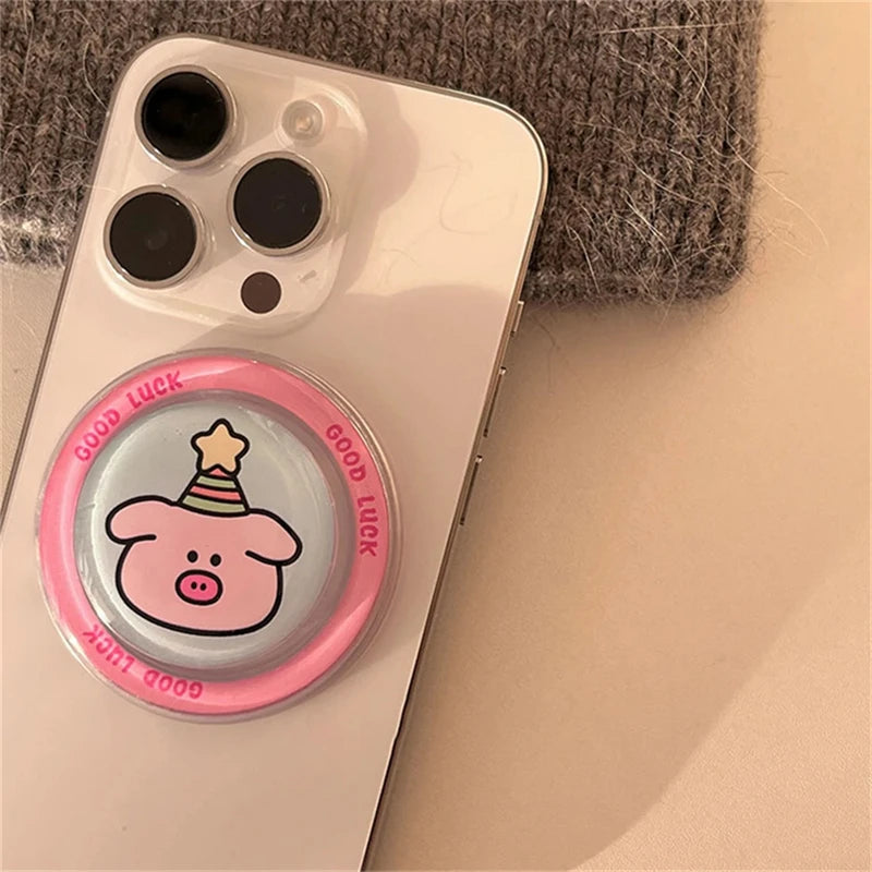 Korea Cute 3D Cartoon Animal Magnetic Stand Holder Funny Phone Grip Tok For iPhone Detachable Bracket for Magsafe Phone Support