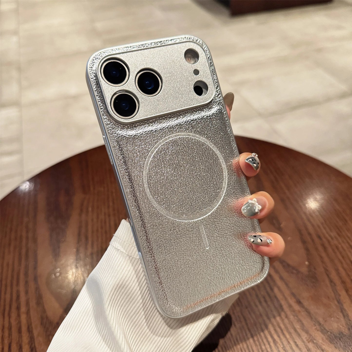 For Iphone17promax Magnetic Case Leather Pattern Matte Phone Case for IPhone 17 16 14 15 13 12 Pro Max Plus 11 for Magsafe Cover