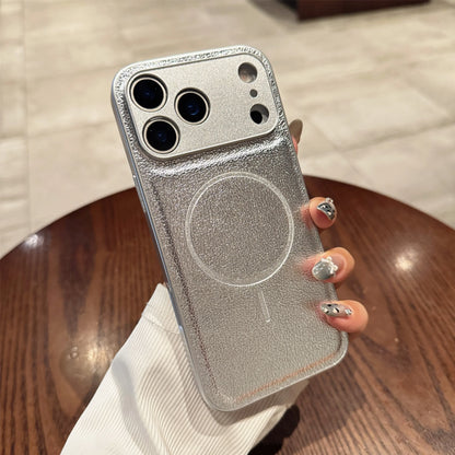 For Iphone17promax Magnetic Case Leather Pattern Matte Phone Case for IPhone 17 16 14 15 13 12 Pro Max Plus 11 for Magsafe Cover