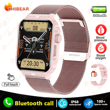 2024 New 1.95 Outdoor Military Man Smart Watch Men Bluetooth Call Smartwatch Men For Android IOS IP68 Waterproof Ftiness Watches