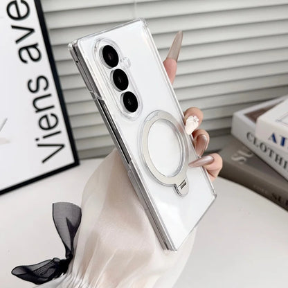 For Samsung Galaxy Z Fold 7 Fold 6 5 4 Magsafe Stand Holder Case 360 Rotate Bracket Business Hinge Protection Slim Matte Cover