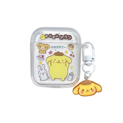 TPU Wireless Charge Headphone Case For Airpods 4,1,2,3,Pro,Pro2 Earphone Soft Cover With Hook Pochacco Cute Cartoon