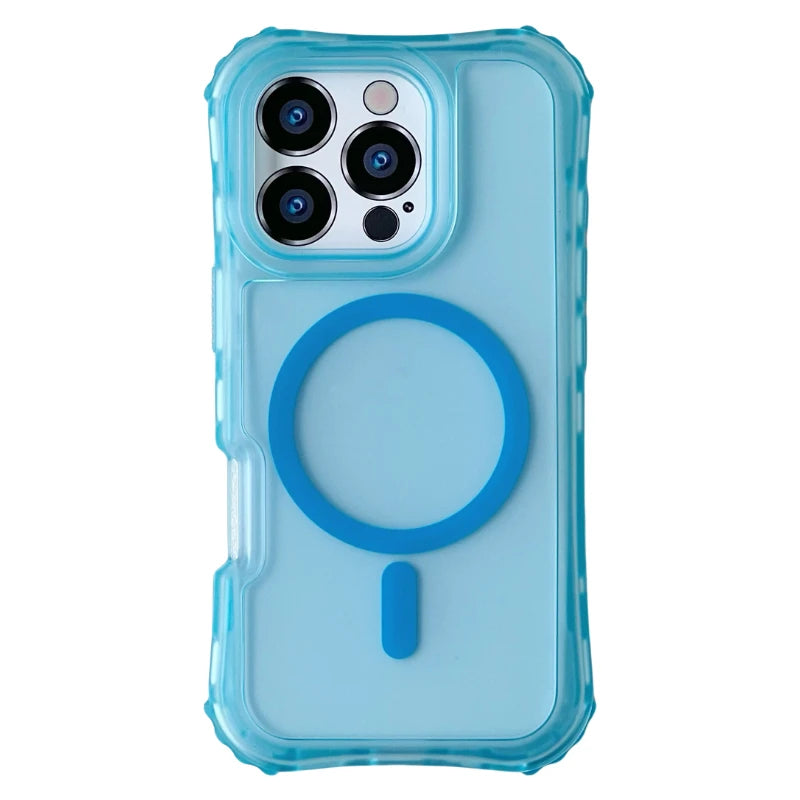 Frosted 3-in-1 MagSafe Phone Case for iPhone 16 17pro max 15 Pro 14 13 12 11 Magnetic Wireless Charging Hard PC Shockproof Cover