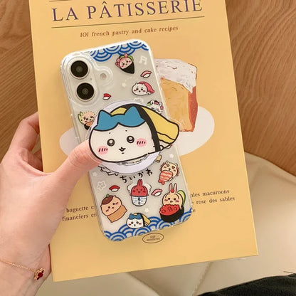 Cute Cartoon Japan Anime Chiikawa Magnetic Holder Magsafe Wireless Charge Phone Case For iPhone 16 15 14 13 12 11 Pro Max Cover