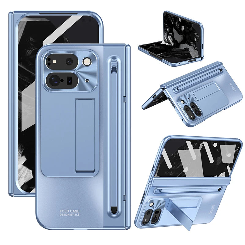 For Google Pixel 10 9 Pro Fold Case With Hinge Protection & Stylus Pen & Foldable Bracket & Screen Protector Phone Cover Shell