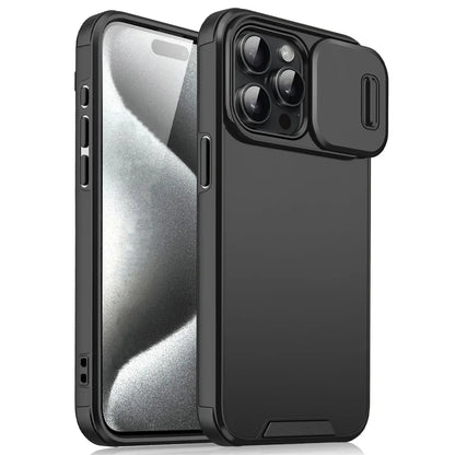 Slide Camera Lens Protection Case For iPhone 16 15 14 11 12 13 Pro Max Plus Solid Color Armor Shockpoof Cover For iPhone 13 Mini