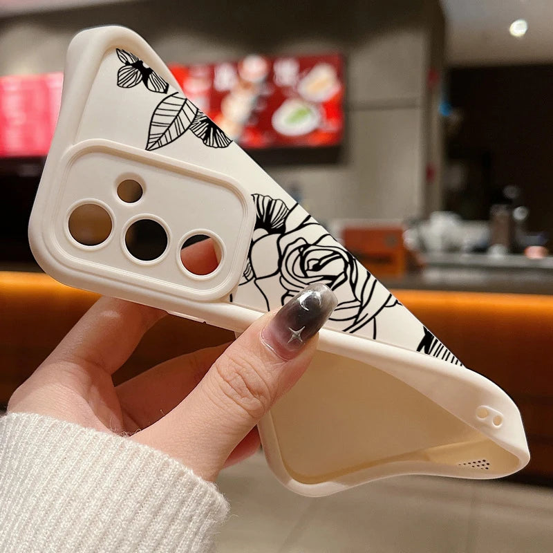 Flowers Soft Case For Samsung Galaxy S25 Edge FE S24 S23 S22 Ultra A17 A56 A36 A26 A16 A54 A15 5G A55 A25 Silicone Phone Cover