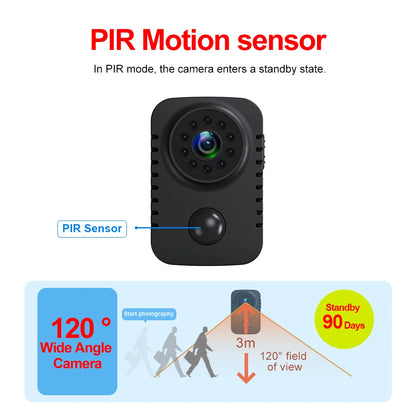 MD29 HD Mini Body Camera 1080P Security Pocket Cameras Motion Activated Small Nanny Cam for Cars Standby Espia Webcam 8H Working