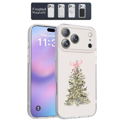 Merry Christmas Tree Cat Phone Case For iPhone 17,16,15,14,13,12,11,Pro,Max,Plus,E,Air,Mini Magnetic Magsafe Frosted Clear
