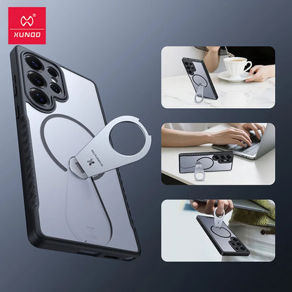 Xundd For Samsung Galaxy S25 24 23 Ultra Case with Adjustable Kickstand Magnetic Case,Anti-Slip Anti-fingerprint Matte Cover