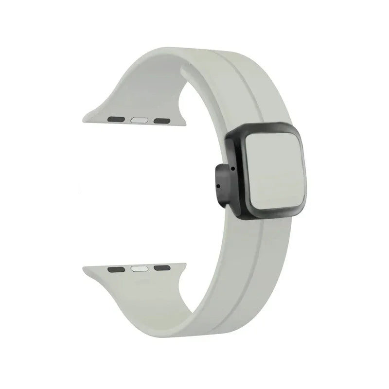 New Magnetic Buckle Silicone Strap For Apple Watch Band 44mm 45mm 38mm 49mm 40 42 41mm Sport Bracelet iWatch ultra 2 9 6 7 8 SE