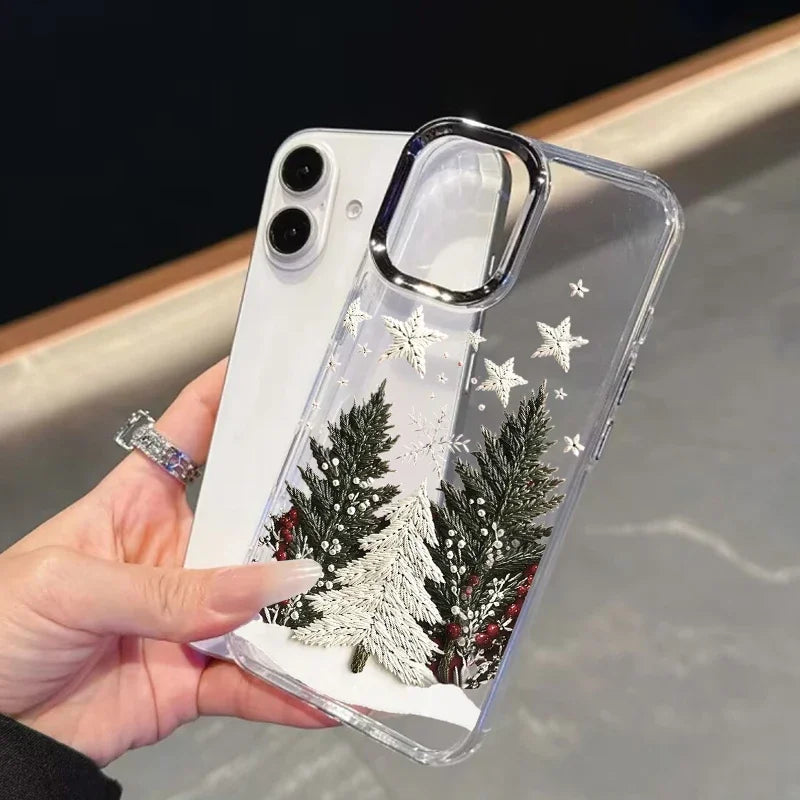 Cute Christmas Santa Claus Tree Elk Phone Case For IPhone 11 12 Pro Max X XS MAX XR 6 6S 7 8 Plus 17 Air 16 15 Casing Soft Cover