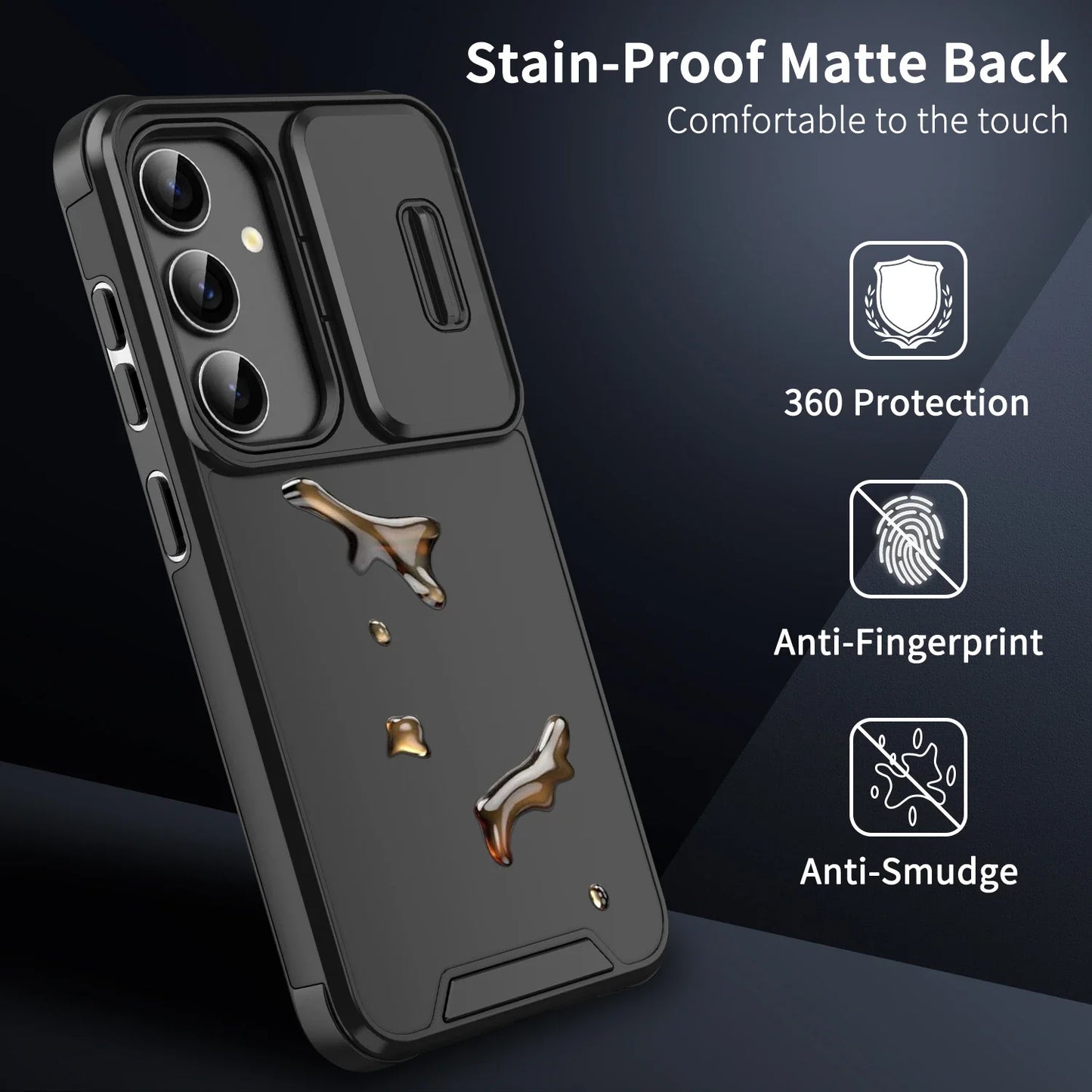 Slide Camera Phone Cover For Samsung Galaxy S25 S24 S23 S22 Ultra Plus S23 FE S21 FE S25Ultra S24Ultra 5G Case Silicone Coque