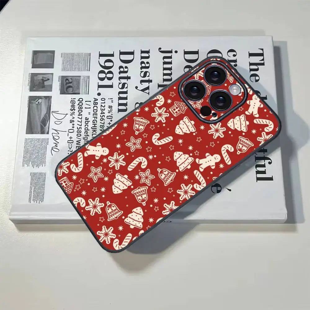 Christmas stocking deer pine Phone Case For 17 12 13 14 15 16Pro Max mini Plus strong magnetic attraction