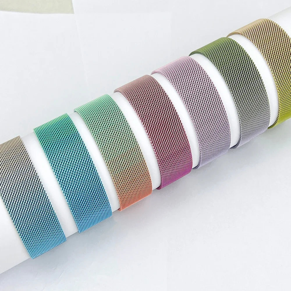 Milanese Loop for apple watch band 44mm 45mm 40mm 41mm 46-42mm pride bracelet iwatch series 9 8 7 6 SE 5 4 10 ultra 2 49mm strap