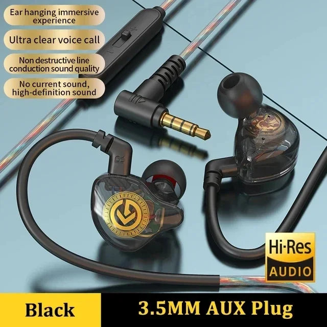 VIKEFON Wired Earphone 3.5mm Type C Digital Chip In Ear Headphone Wire-controlled Headset With Mic For iPhone 15 Android Samsung