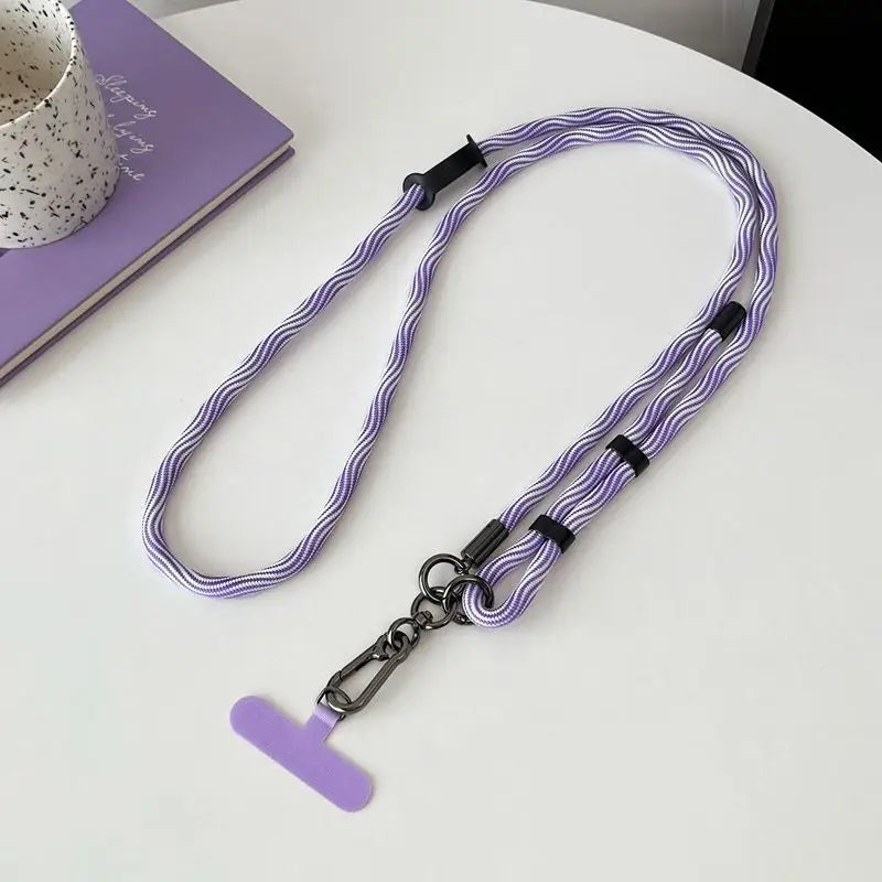 150CM Length Phone Lanyard Adjustable Detachable Neck Cord Outdoor Universal Crossbody Strap Card Clip for Mobile Phone Case