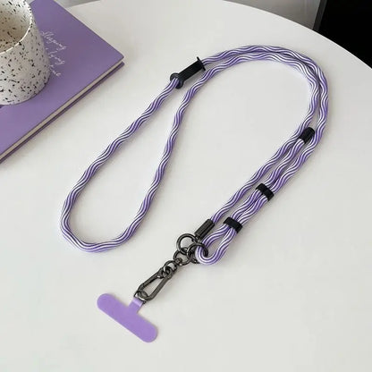 150CM Length Phone Lanyard Adjustable Detachable Neck Cord Outdoor Universal Crossbody Strap Card Clip for Mobile Phone Case