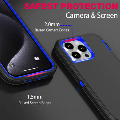 Shockproof Armor Defender Phone Case For iPhone 17 16 Pro Max 17 Air 16E 13 12 Mini 14 15 Plus 11 Hard PC+TPU Bracket Back Cover