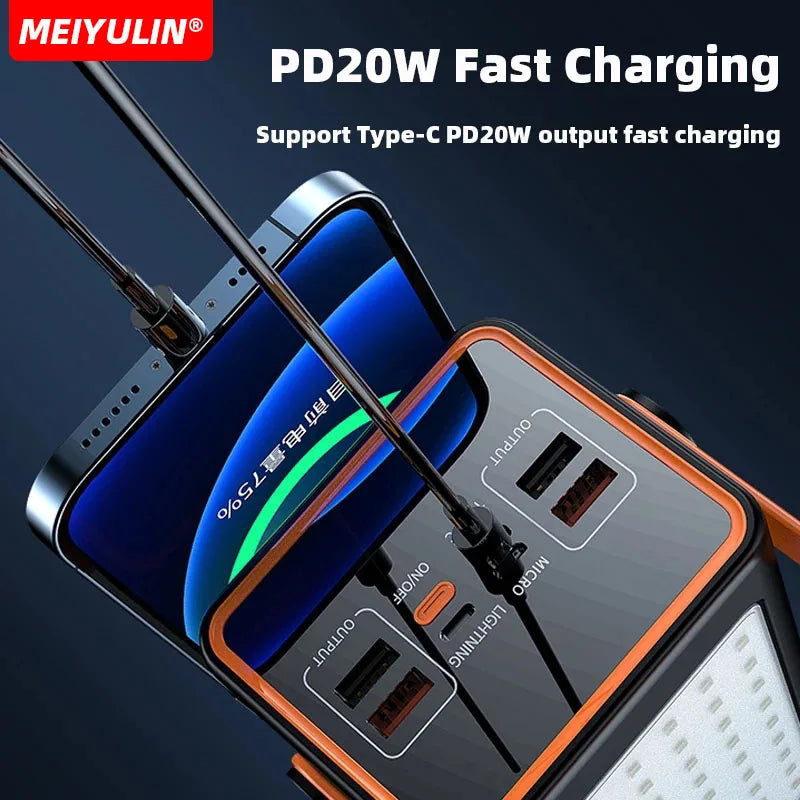 50000mAh Large Capacity Power Bank 30000mAh PortableUSB C 22.5W Fast Charging External Spare Battery For IPhone Xiaomi Samsung