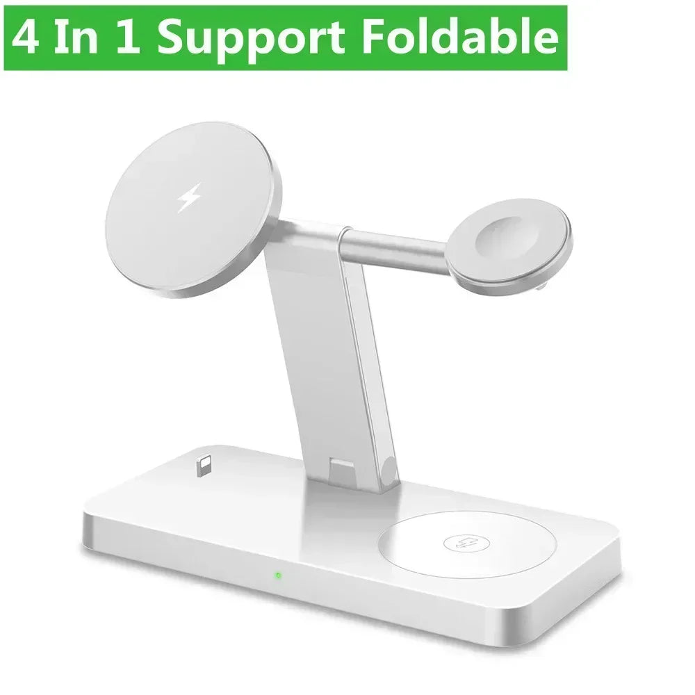 200W 4 In 1 Wireless Charger Stand Induction Super Fast Charging For Magsafe iPhone 16 15 14 13 Pro Max Apple Watch Airpods Pro