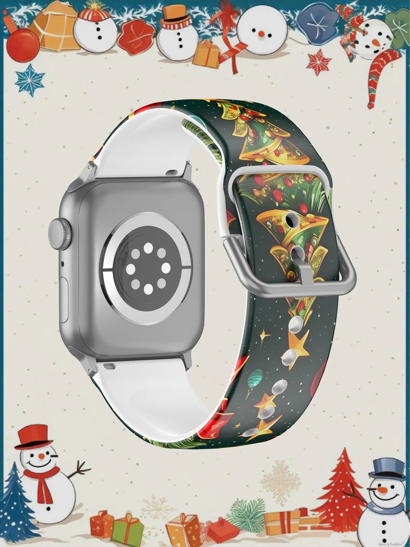 Christmas Tree Strap For Apple Watch Band 45mm 44mm 40mm 41 42-38mm Soft Bracelet iwatch Series 8 7 se 3-6 9 10 11 Ultra 2 49mm