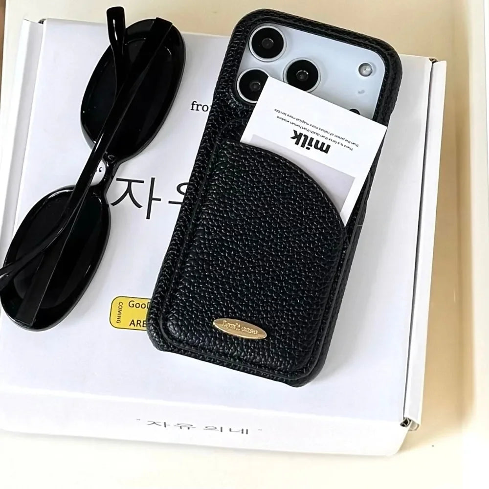Cards Solt Wallet Leather Phone Case for IPhone 17 Air 17 16 Pro Max 15 Plus 14  11 13 12 Mini Purse Card Protective Cover